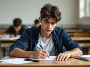Opositor enfrentandose a una prueba oficial
