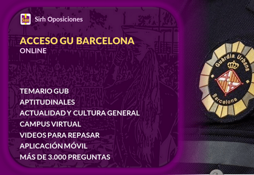 Academia Oposiciones Guardia Urbana y Policía Local. Curso Intensivo Guardia Urbana Barcelona. Curso online Guardia Urbana de Barcelona.