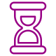 Reloj de arena utilizado como icono para indicar la duración del curso. Mostrado mediante dibujo svg.