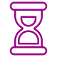 Reloj de arena utilizado como icono para indicar la duración del curso. Mostrado mediante dibujo svg.